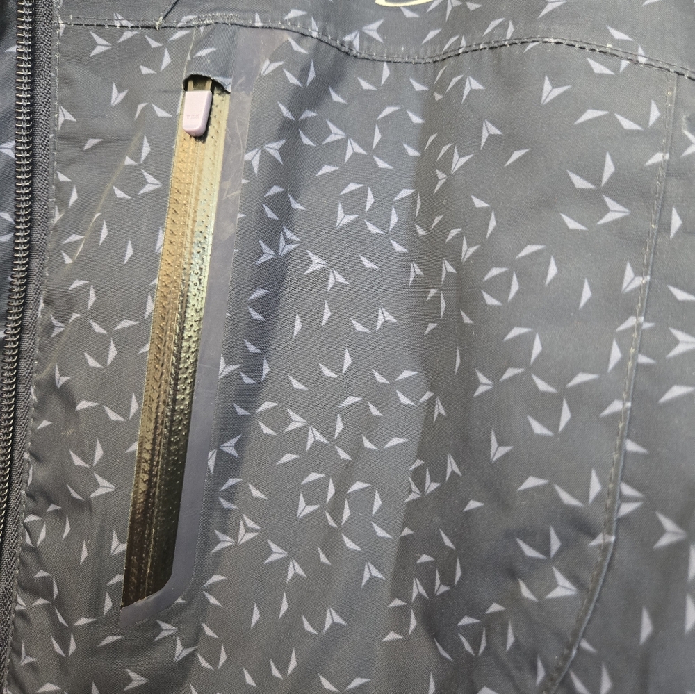 Women's Blue Patterned Rain Jacket - Picture 3 of 7